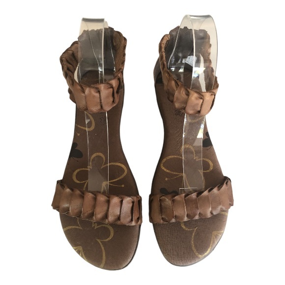 Boho Braided Brown Leather Sandals Made in Spain - Picture 5 of 7